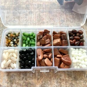 BEADS- Bead Box of Beads-NEW-Nat/Blk/Wht
